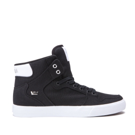 Supra Mens VAIDER High Top Shoes Black/Silver/white | US-87813